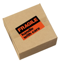 Avery FRAGILE Handle with Care Mailing Labels (Not Printer Compatible) (3" x 5" Labels) (4" x 6" Sheets) (Matte Neon Red) (Permanent) (1-up) (40-Sheets) (40/Pkg)