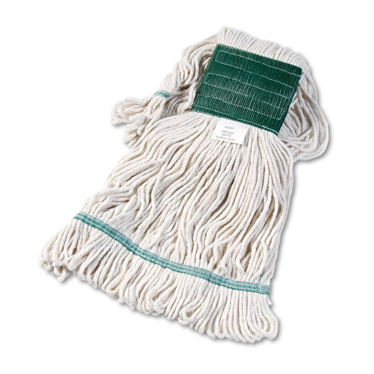 Boardwalk Super Loop Wet Mop Head, 5" Headband, Med., White
