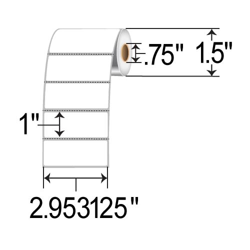 Zebra DT Label Paper (2.953" x 1") (075" Core)