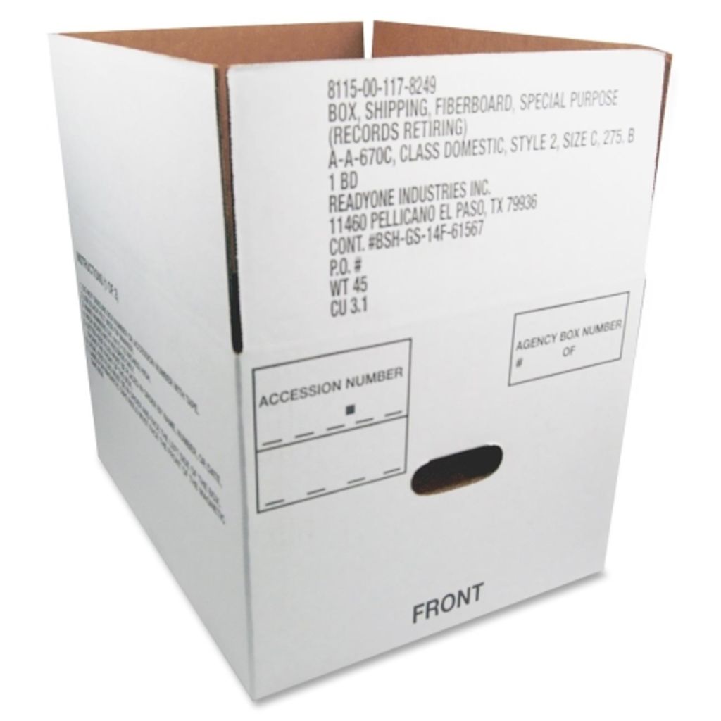 Box Storage Corrugated Fiberboard White 14 3 4 Inch X 12 Inch X 9 1 2 Inch 25 Bd