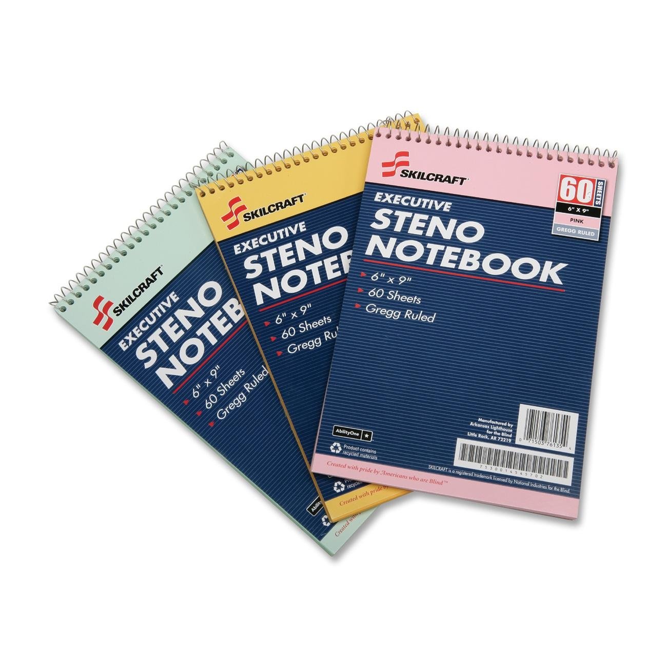 STENO PAD, GREGG RULE, 6 X 9, GOLD/GREEN