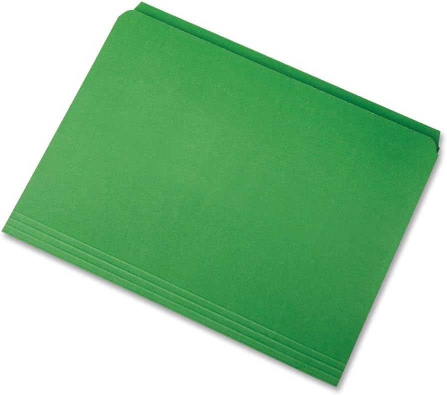 STRAIGHT CUT FILE FOLDERS, GREEN, LETTER