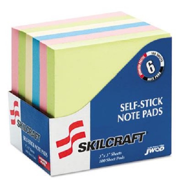 SELF-STICK NOTE PAD SET, 3 X 3 IN, UNRUL