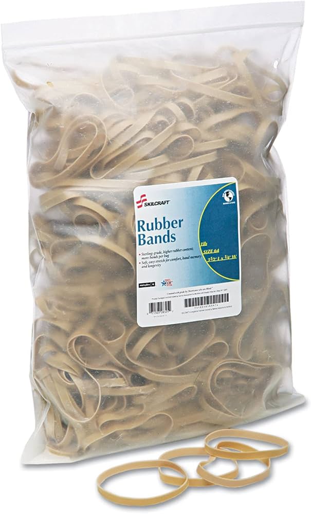 RUBBER BANDS, SIZE 64, 3-1/2 X 1/4, 400