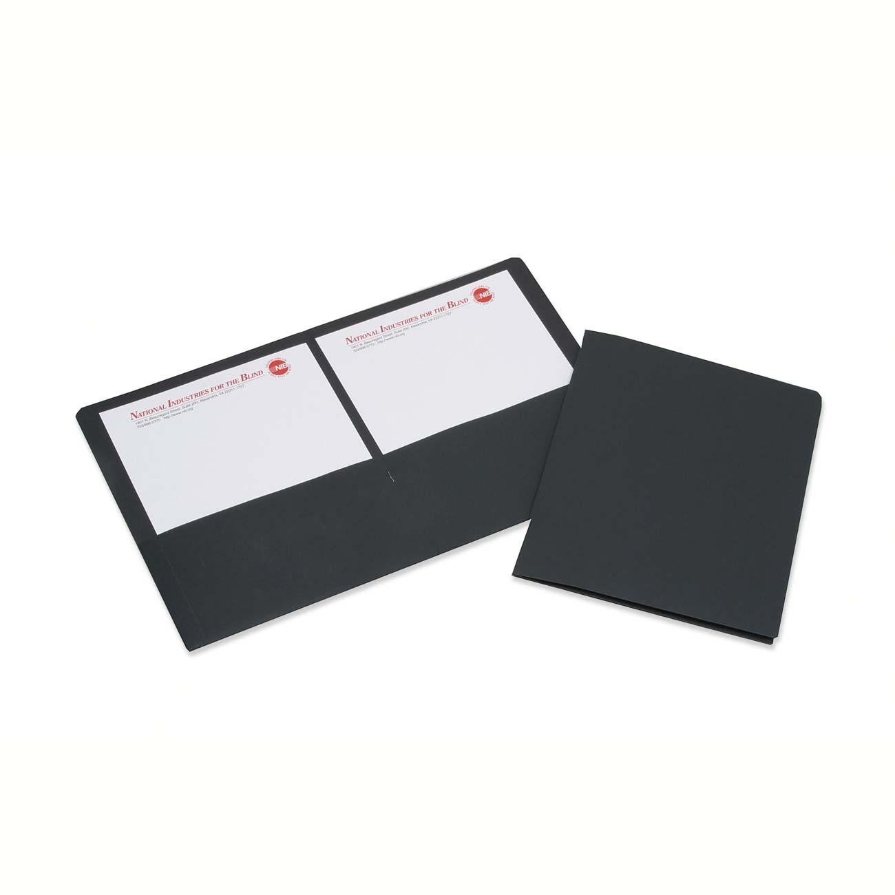 DOUBLE POCKET PORTFOLIO, LETTER SIZE, BL