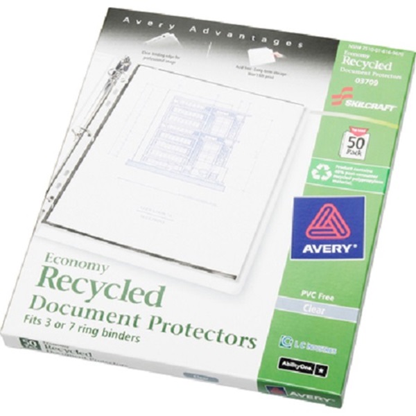 Skilcraft Document Protectors, 8.5 x 11in, 7-Hole Punch, 50/BX. Skilcraft Document Protectors, 8.5 x 11in, 7-Hole Punch, 50/BX.