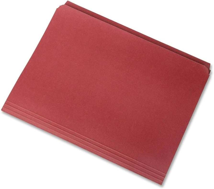 STRAIGHT CUT FILE FOLDERS, RED, LETTER,