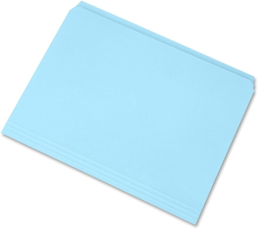 STRAIGHT CUT FILE FOLDERS, BLUE, LETTER,
