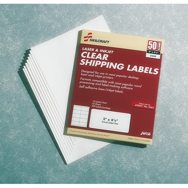 ADDRESS LABEL - CLEAR -  2" X 4-1/8" - 5