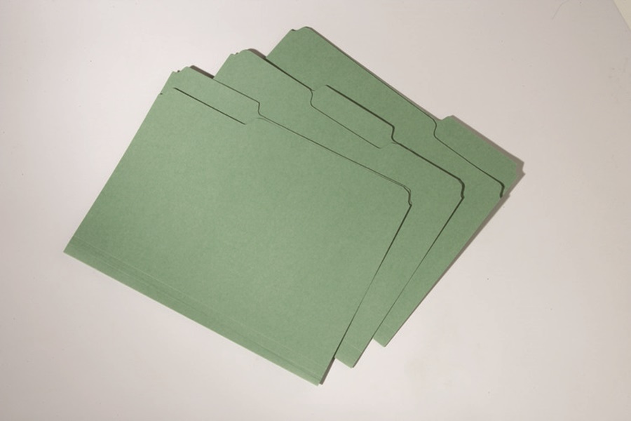 SKILCRAFT 1/3 Tab Cut Letter, Bright Green