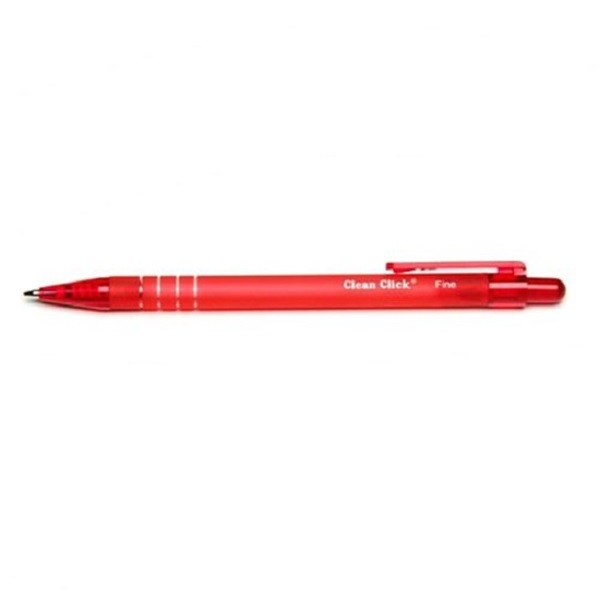 Skilcraft Red Clean Click Pen, 1/DZ