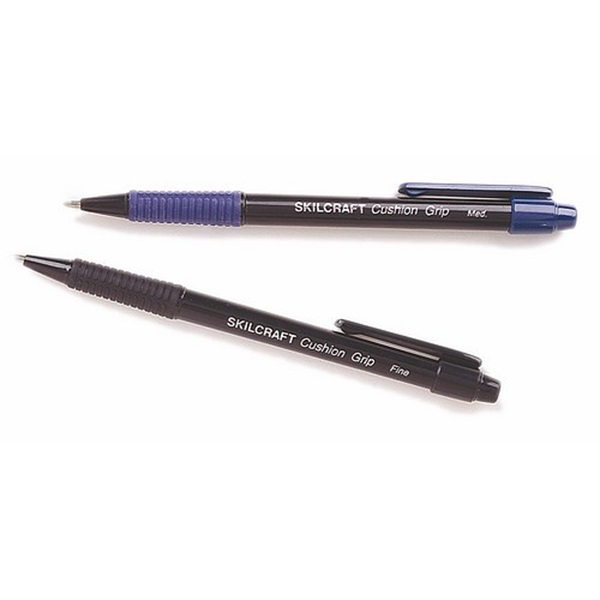 CUSHION GRIP RETRACTABLE PEN BLACK INK,F