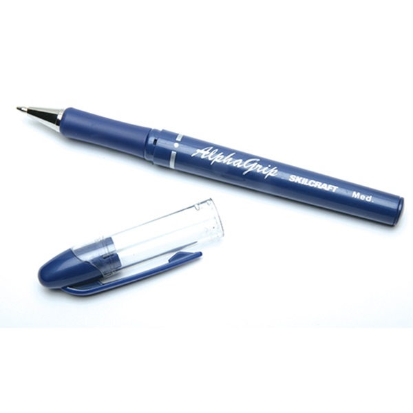 ALPHAGRIP BALLPOINT STICK PEN, BLUE INK,