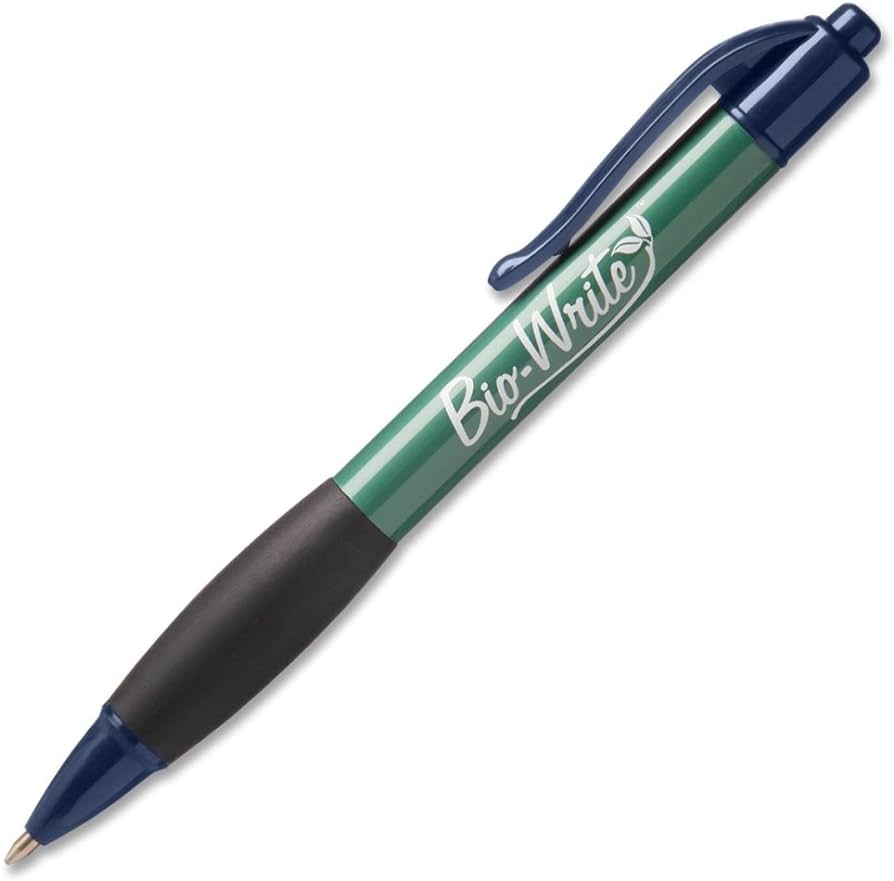 BIO-WRITE BALLPOINT RETRACTABLE PEN, BLU