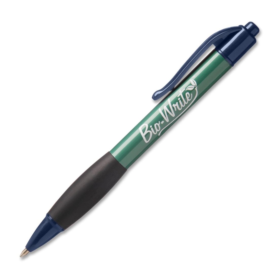 BIO-WRITE RETRACTABLE PEN W/RUBBER GRIP,