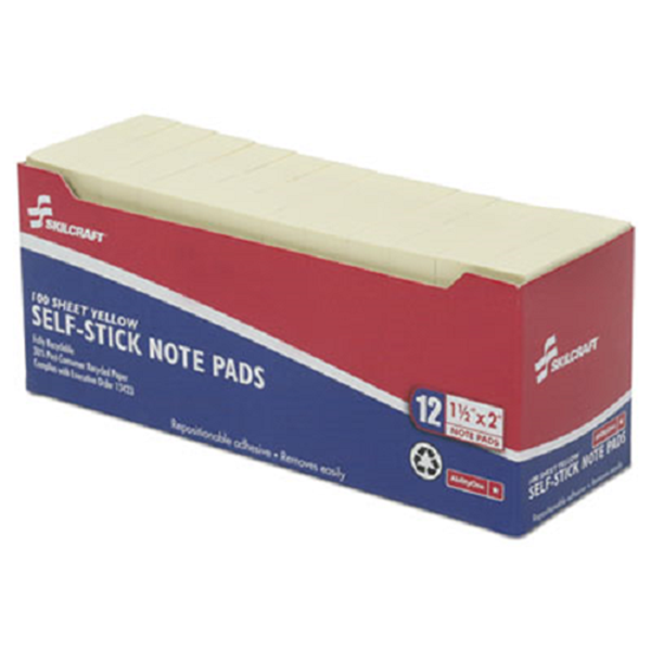 SELF-STICK NOTE PADS, 1 1/2 X 2, UNRULED