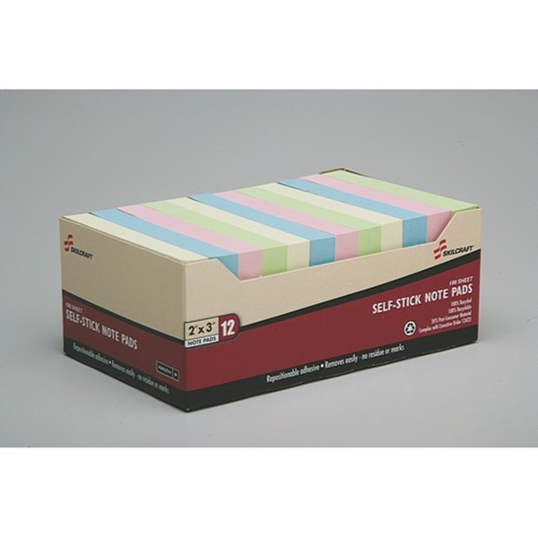 SELF-STICK NOTE PAD SET, 2 IN X 3 IN, UN