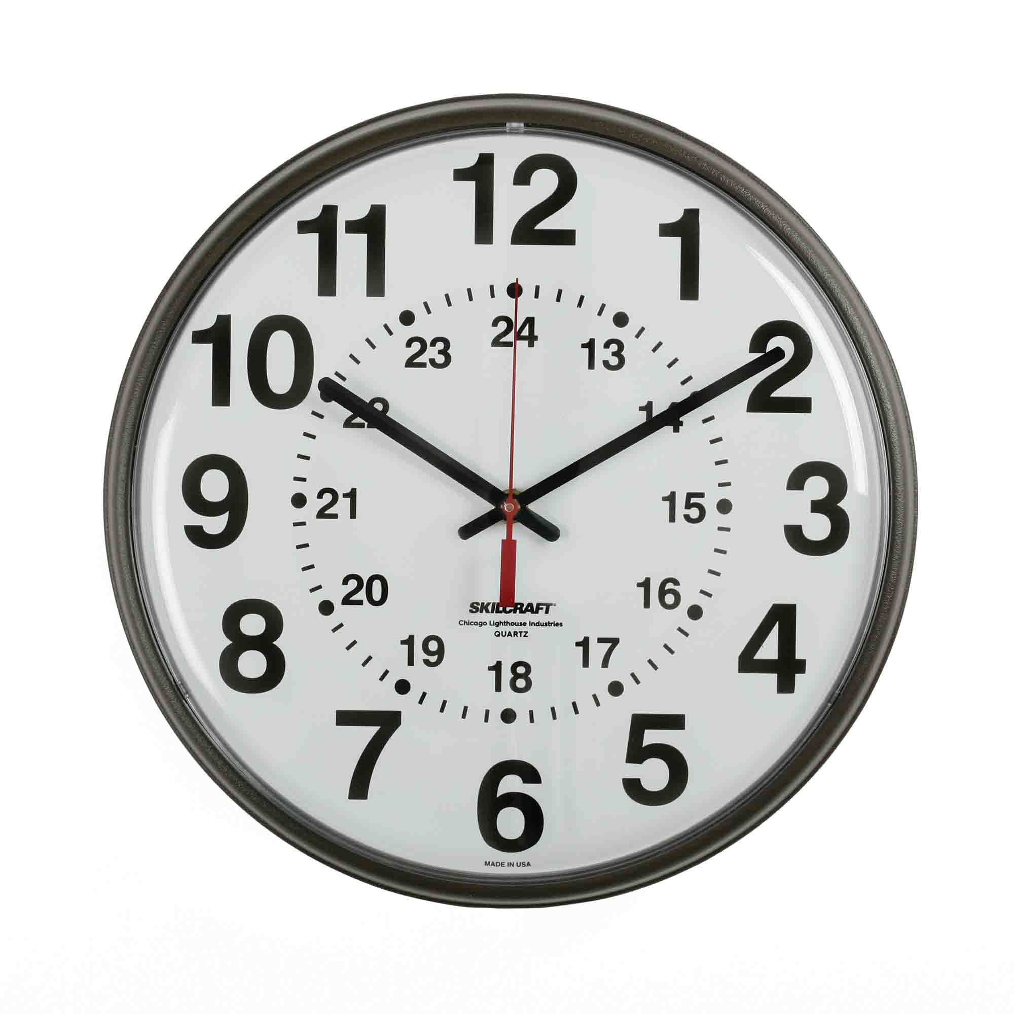 12/24 HOUR SLIMLINE QUARTZ WALL CLOCK, 1