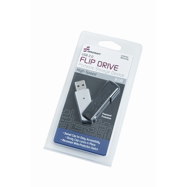 USB FLIP DRIVE, 8GB WATER RESISTANT