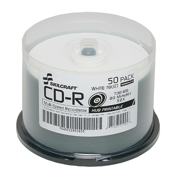 CD-R DISC, 700MB/80MIN, 52X, PRINTABLE,