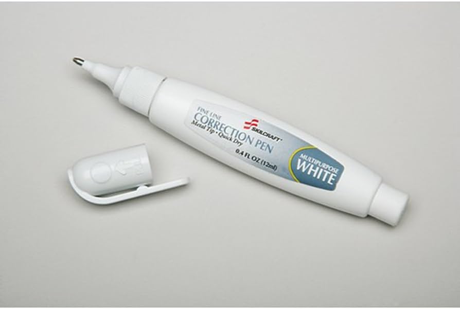 CORRECTION FLUID PEN, 0.4 OZ, WHITE