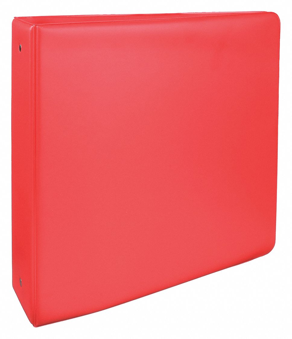 ROUND RING BINDER, 2 INCH CAPACITY, RED
