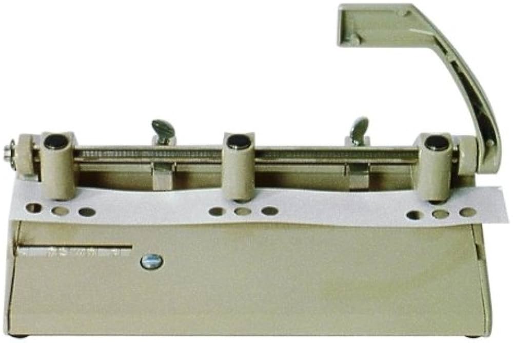 ADJUSTABLE HEAVY-DUTY THREE-HOLE PUNCH,
