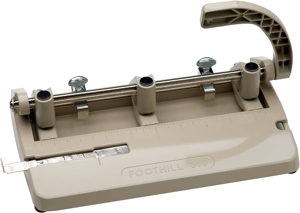 ADJUSTABLE HEAVY-DUTY THREE-HOLE PUNCH,