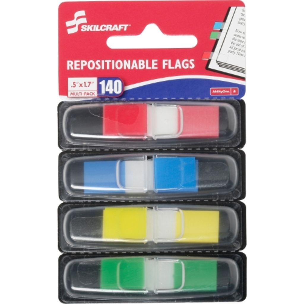 Skilcraft Self-stick Page Flags, Assorted, 140/PK Skilcraft Self-stick Page Flags, Assorted, 140/PK