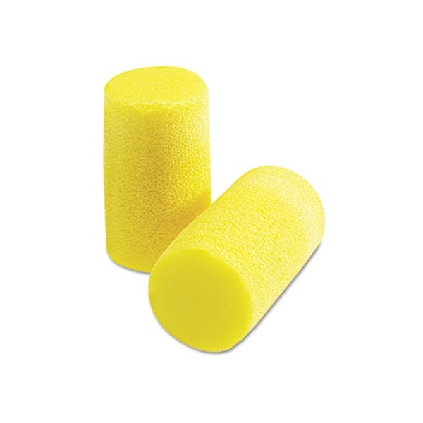 3M E-A-R Classic Plus Earplugs, Cordless, PVC Foam, Yello, 200 PR/BX