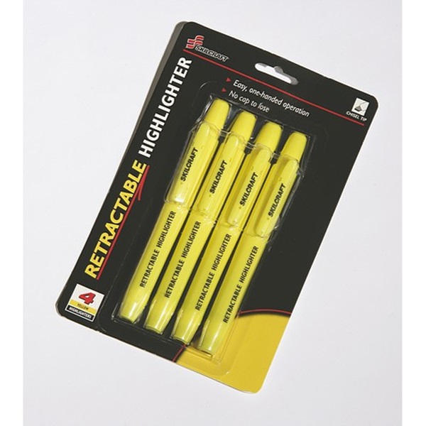 RETRACTABLE CHISEL TIP HIGHLIGHTER YELLO