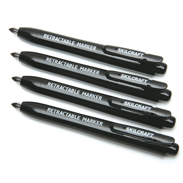 MARKER, PERMANENT, FINE POINT, BLACK 4 P