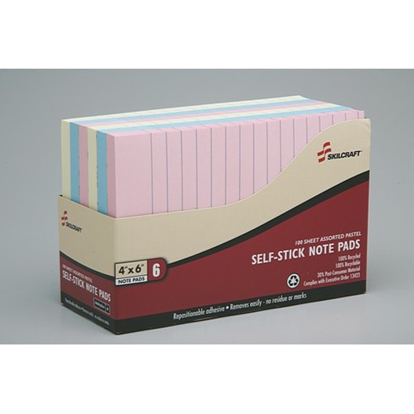 SELF-STICK PAD SET, 4 X 6, LINED, BLUE,