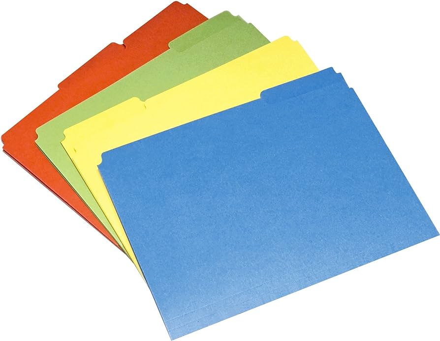 COLOR FILE FOLDER SET, 1/3 CUT, LETTER,