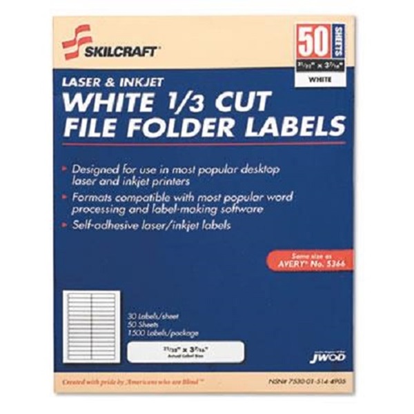 1/3-CUT FILE FOLDER LABELS, 2/3 X 3 7/16