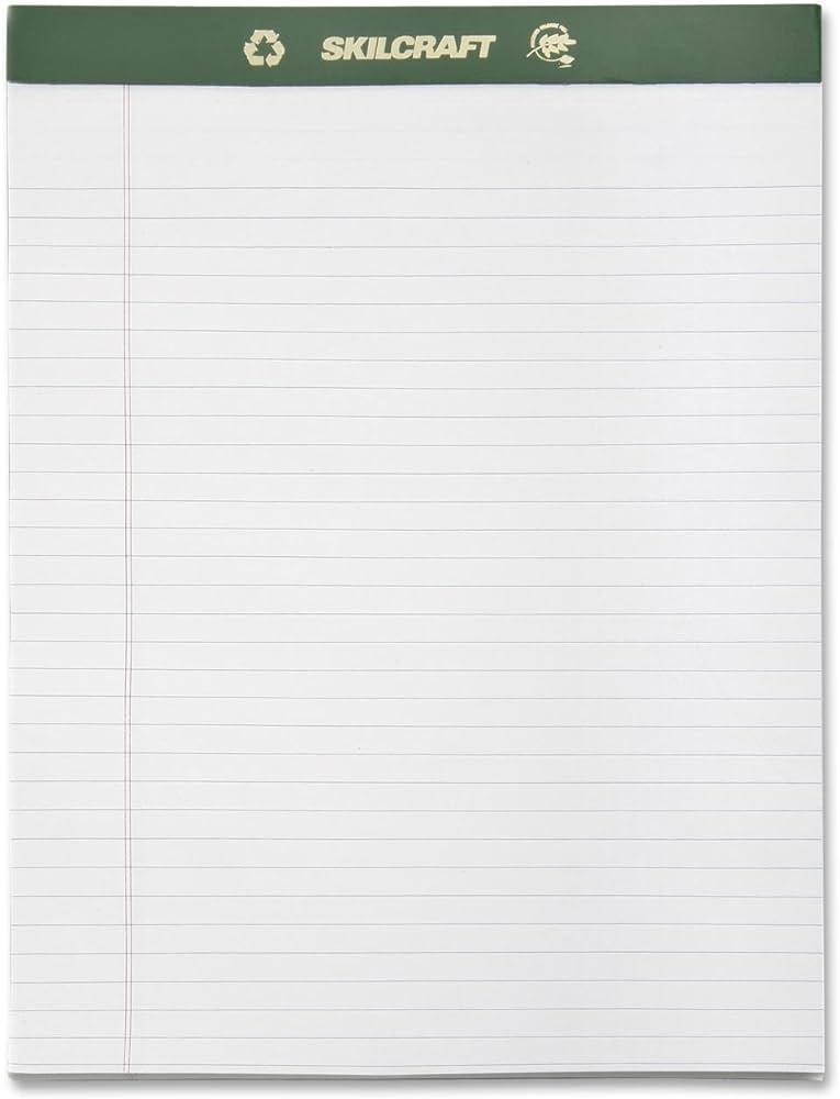 CHLORINE FREE PAD, LEGAL RULE, LETTER, W