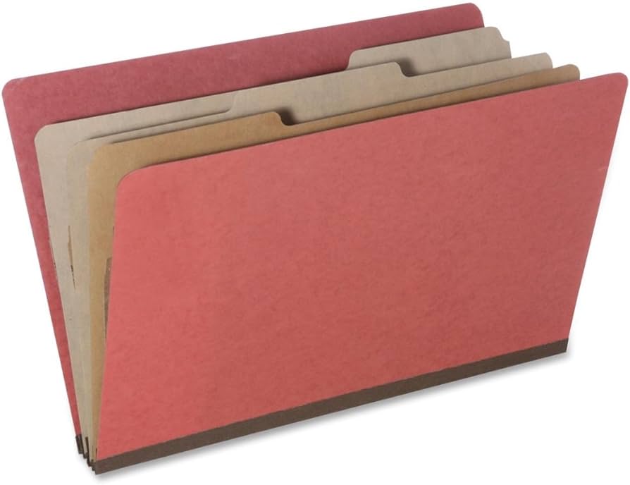 8 Section Classification Folder, Legal, Earth Red