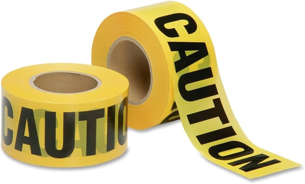 CAUTION BARRICADE TAPE, 2 MIL THICK, 3"