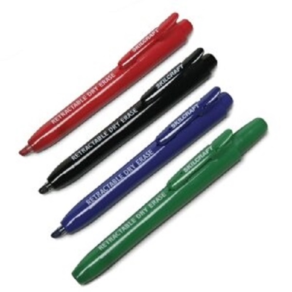 RETRACTABLE CHISEL TIP DRY ERASE MARKER,