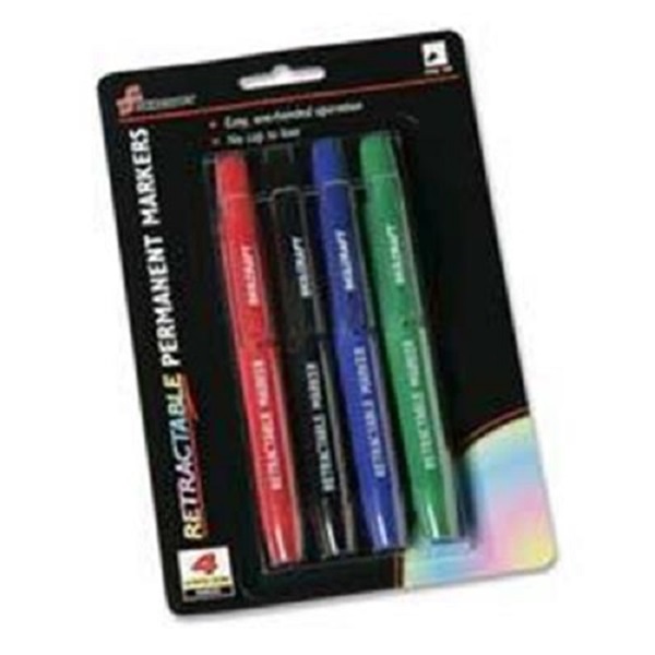 RETRACTABLE PERMANENT MARKER BLACK, BLUE
