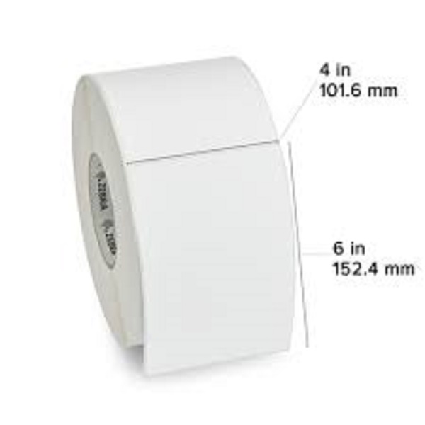 ZEBRA DT LABEL PAPER (4" X 6") (3" CORE)