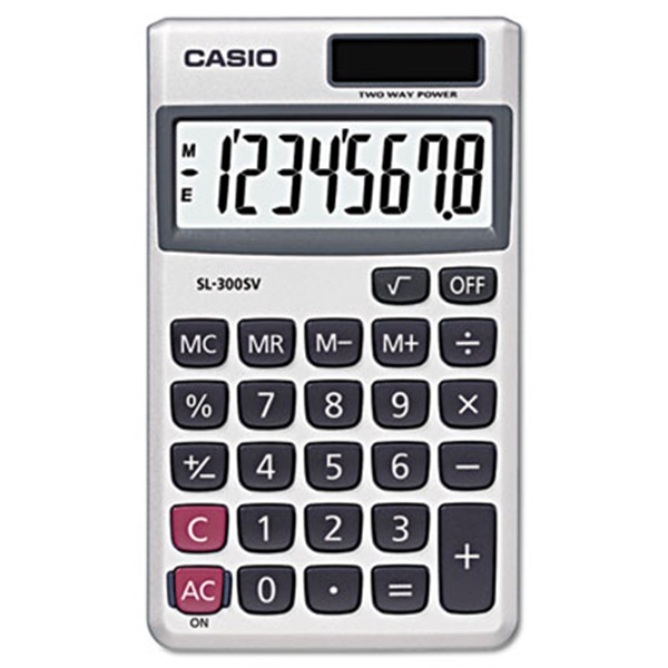 CASIO SL-300SV Handheld 8-Digit LCD Calculator