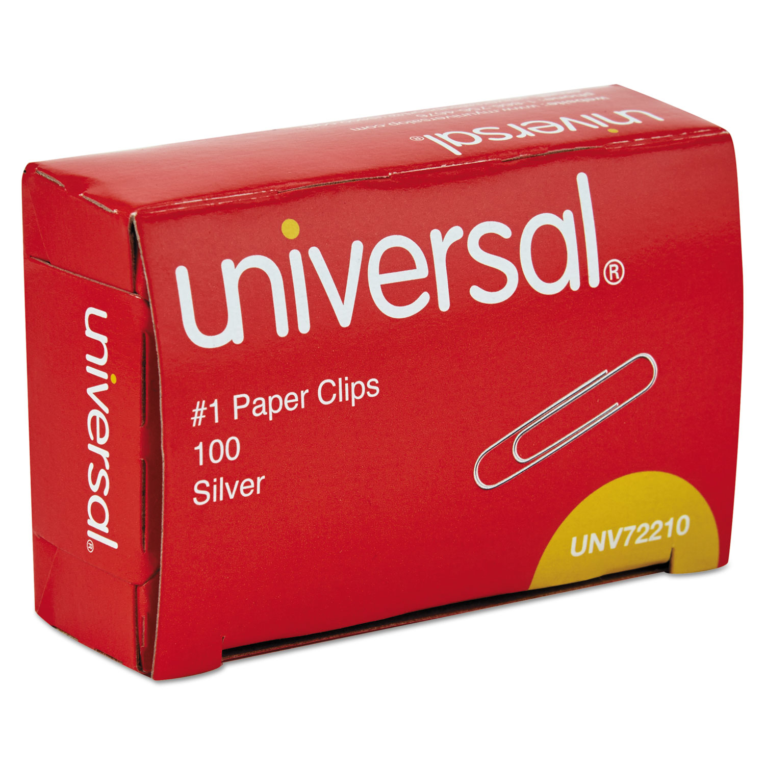 Universal Small No.1 Paper Clips, Silver, 100/BX