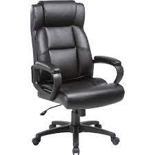 3-FIFTEEN Executive High-Back Chair Supports Up To 225 LB 20 Inch To 24.8 Inch Seat Height Black Seat Back Chrome Base