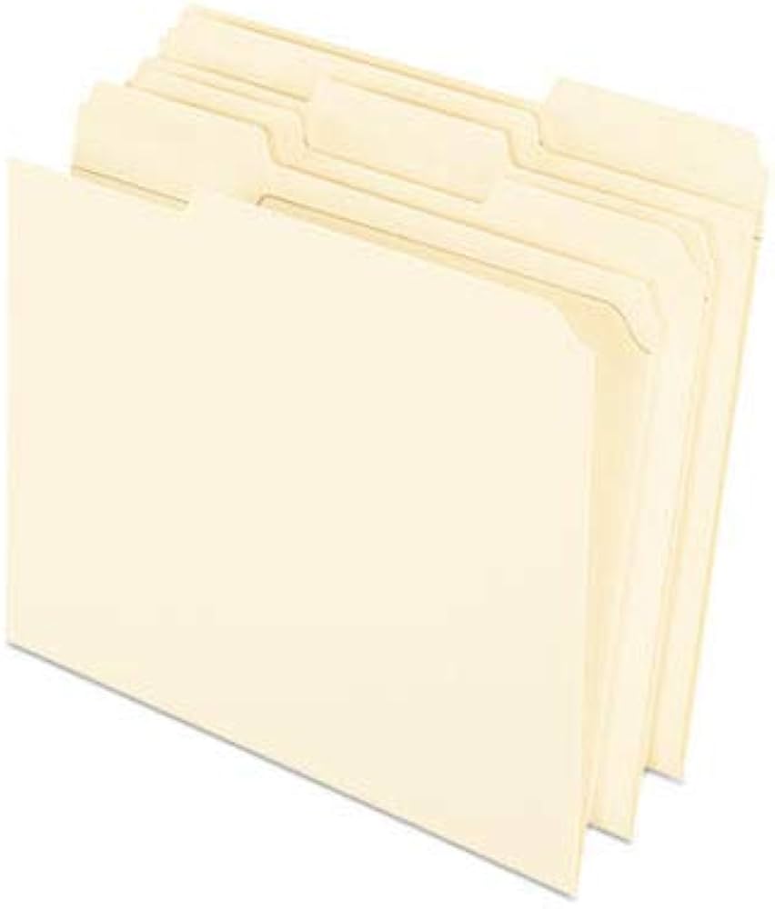 Top File Folders, 1/3-Cut Tabs: Assorted Positions, 100/Bx
