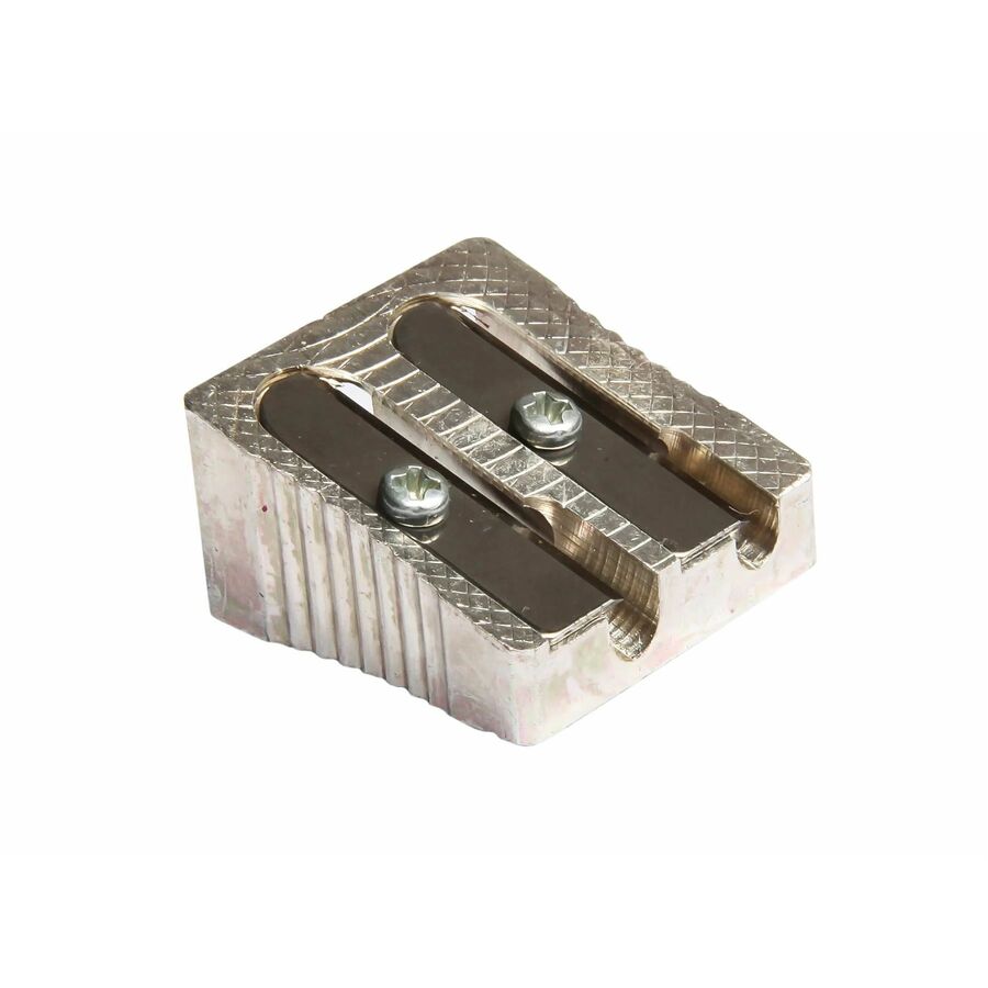 Baumgartens Pencil Sharpener Dual Hole, Silver, 0.6 x 0.9
