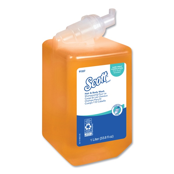 Scott Essential Hair and Body Wash, Citrus Floral Scent, 1L, 6/CT Scott Essential Hair and Body Wash, Citrus Floral Scent, 1L, 6/CT