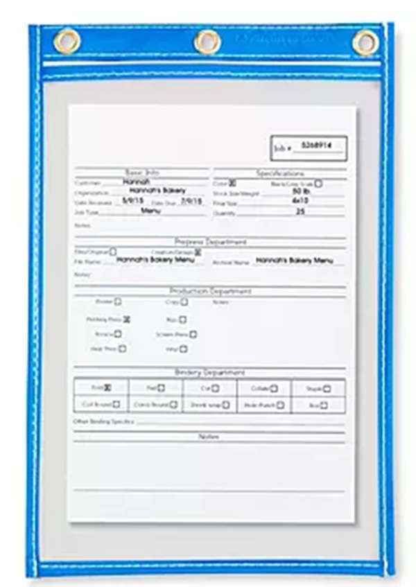 Uline Job Ticket Holders, 6" x 9", Black