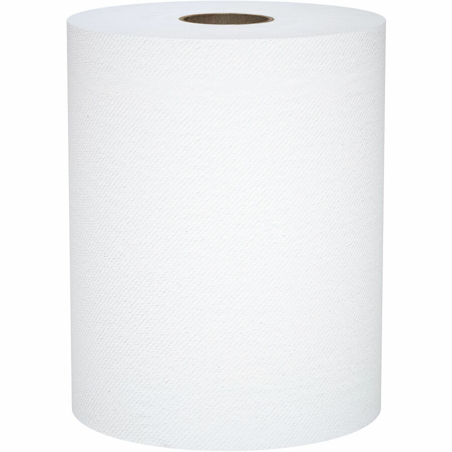 Scott 100% Recycled Fiber Hard Roll Towels, 1-Ply, 8"x800ft, White, 6 RL/CT Scott 100% Recycled Fiber Hard Roll Towels, 1-Ply, 8"x800ft, White, 6 RL/CT