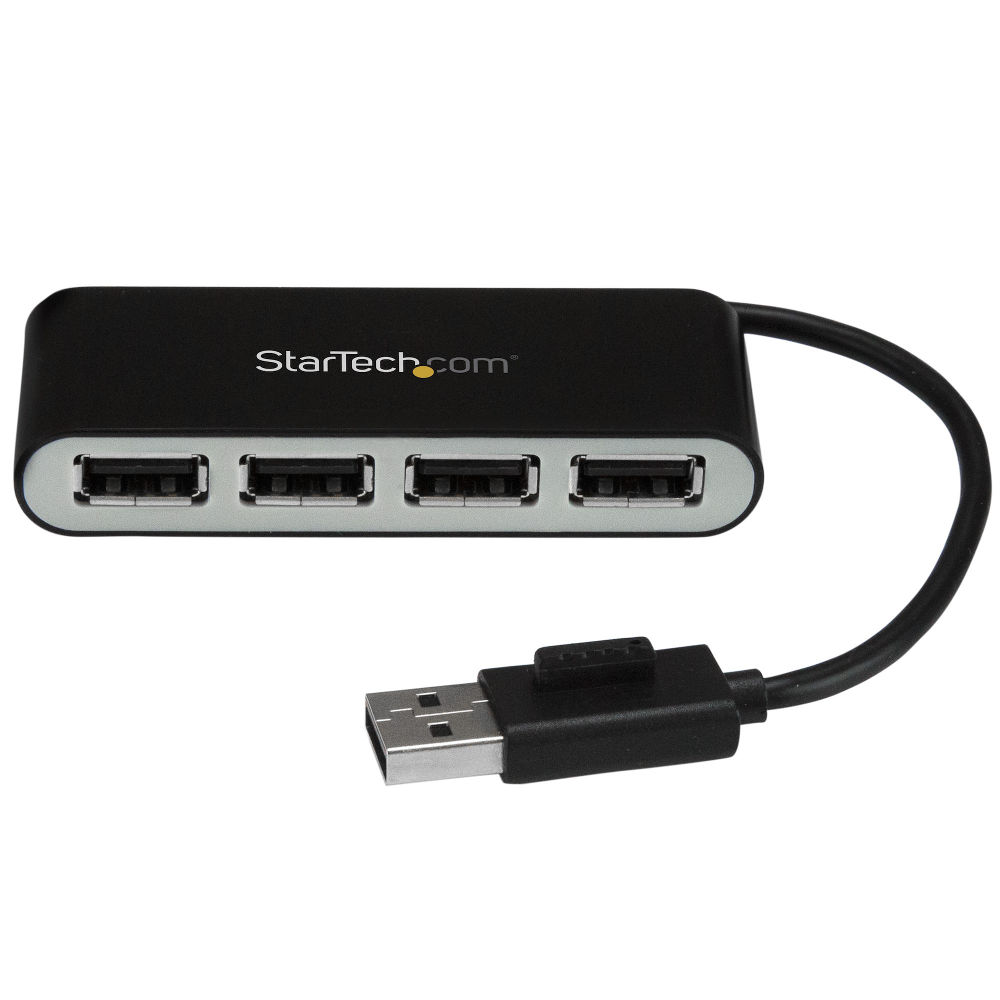 Add four USB 2.0 ports to your computer using this cost-effective compact USB hub - 4 Port USB Hub with Built-in Cable - 4 Port Portable USB 2.0 Hub - Bus-Powered Compact Mini USB Hub - Easily add four USB ports to your laptop or desktop - Universal